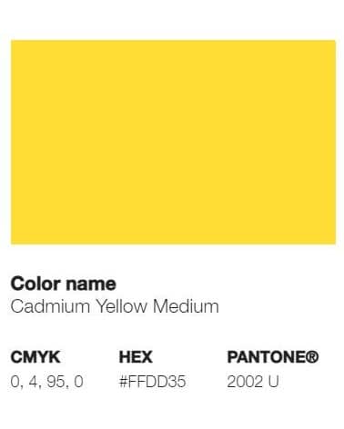 Pantone 108U - Jaune de Cadmium Moyen