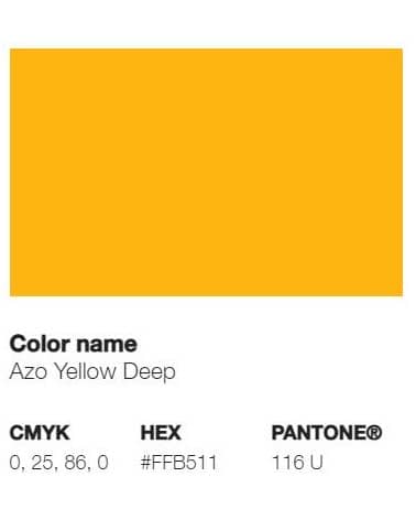 Pantone 116U - Jaune d'Azo Foncé 