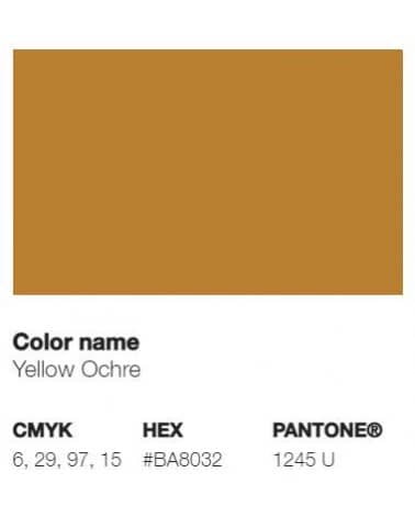 Pantone 1245U - Jaune d'Ocre