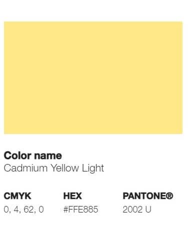 Pantone 2002U - Jaune de Cadmium Clair